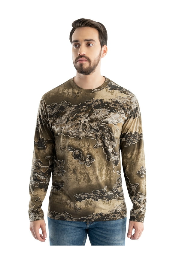 Men's Long Sleeve Scent Control Hunting Camouflage T-Shirt, size S-3XL