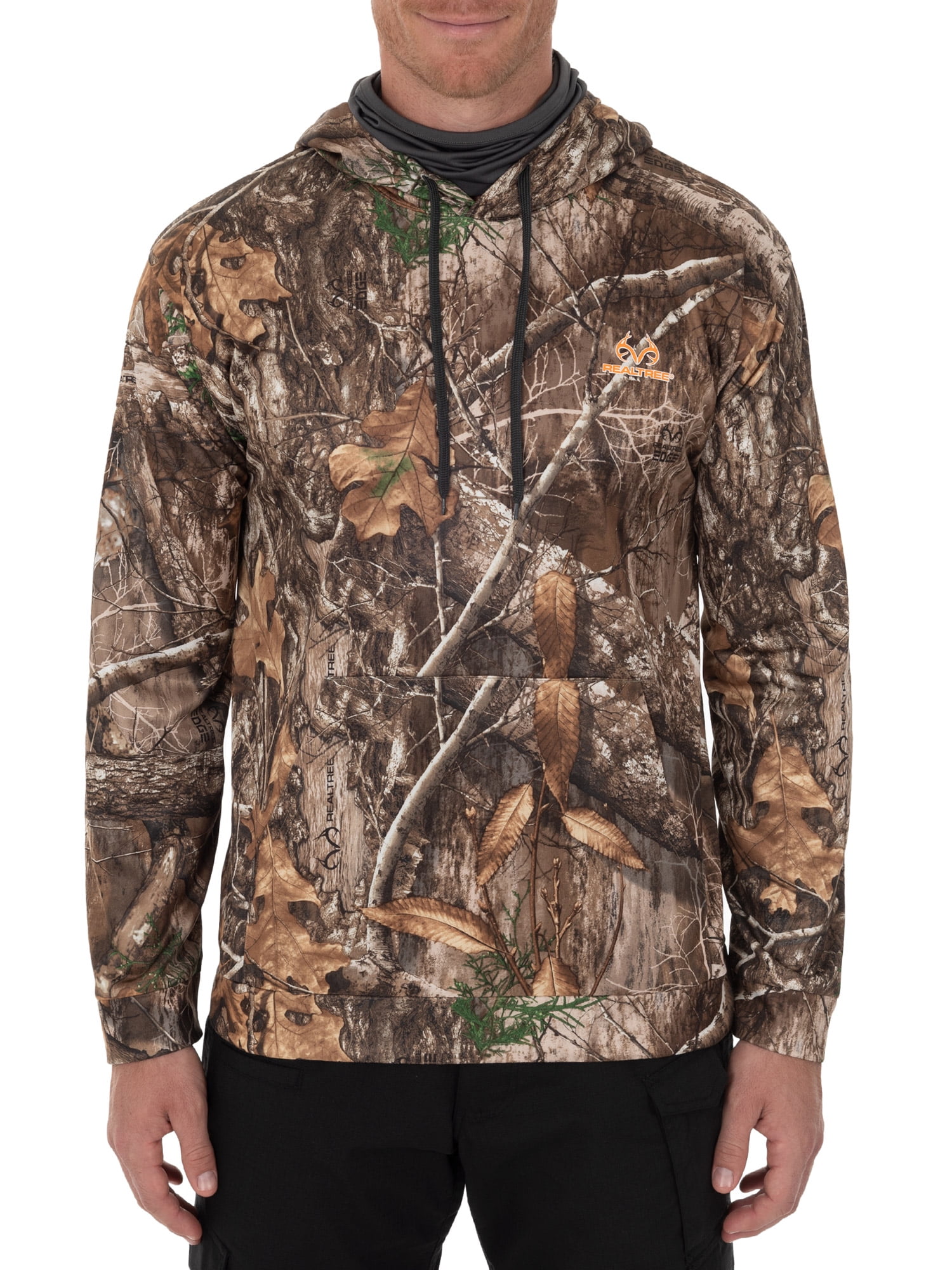 Realtree Men's Long Sleeved Performance Fleece Camo Hunting Hoodie
