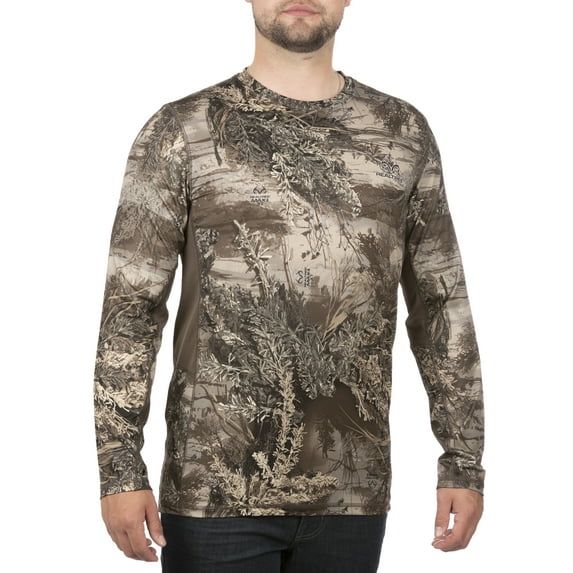 Realtree Men's Max-1 XT Long Sleeve Performance Camo Tee Shirt, Up to 3XL