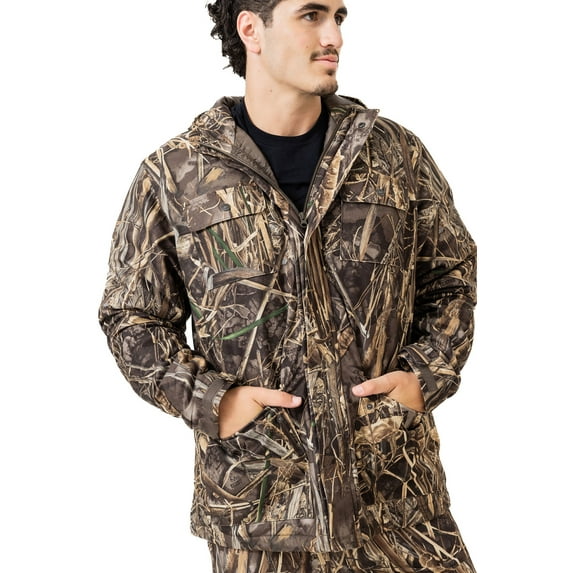 Realtree Men's Max-7 Camo Hunting Jacket - Water Resistant Insulated Cold Weather Parka – Ultra-Quiet & Rugged