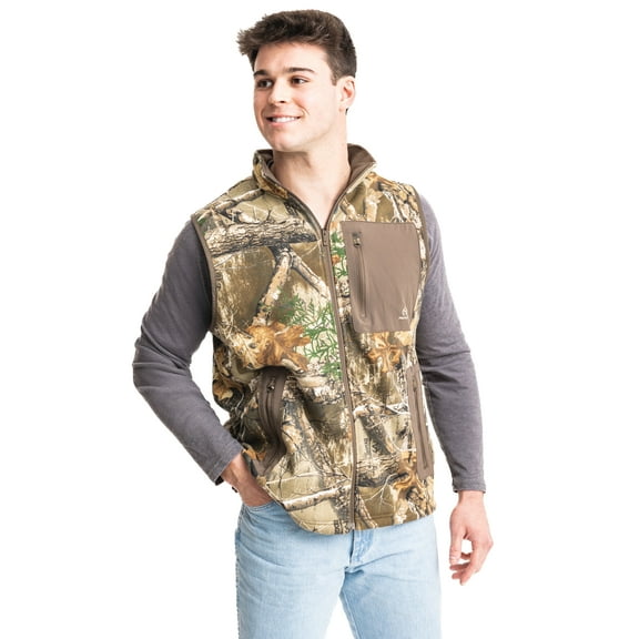 Realtree Men's Fleece Vest – EDGE Camo | Lightweight, Warm, and Durable Hunting Layer and Everyday Wear,  Size S-5XL