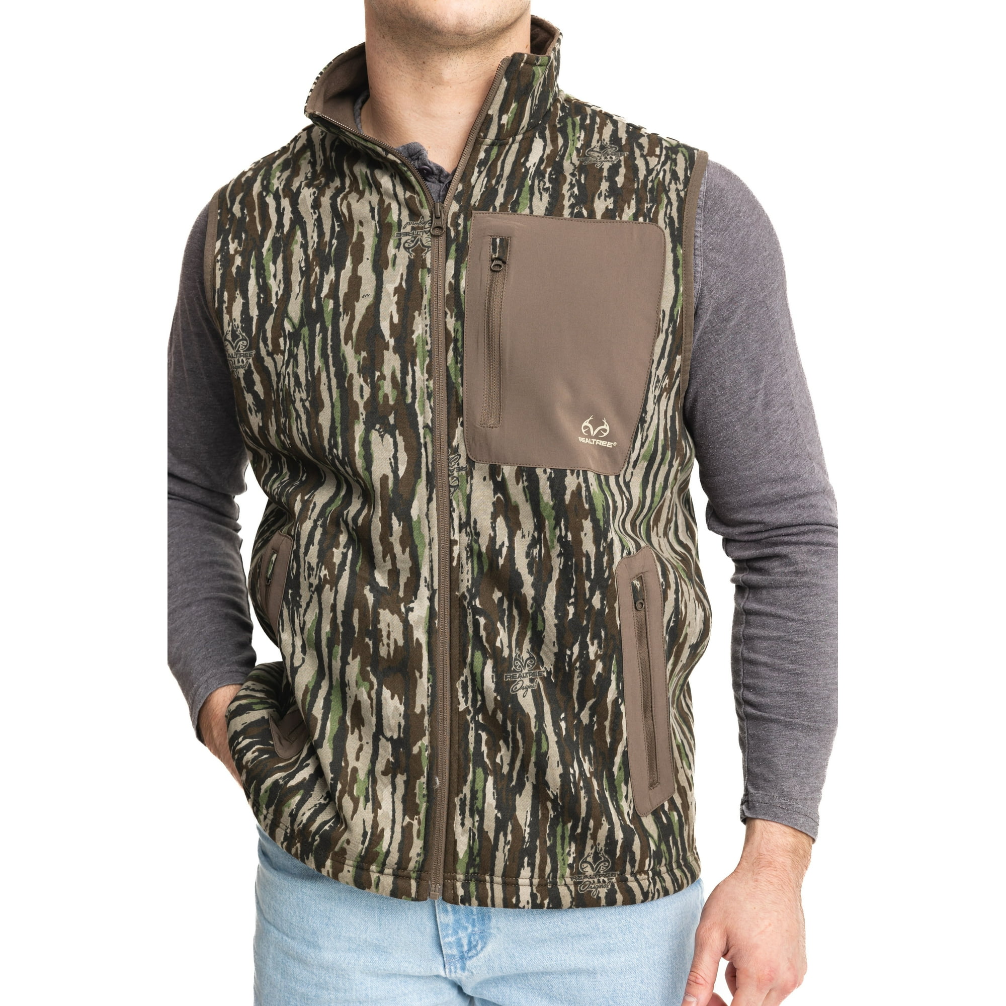 Realtree Men's Fleece Vest – Original Camo | Lightweight, Warm, and Durable Hunting Layer and Everyday Wear, Size S-5XL