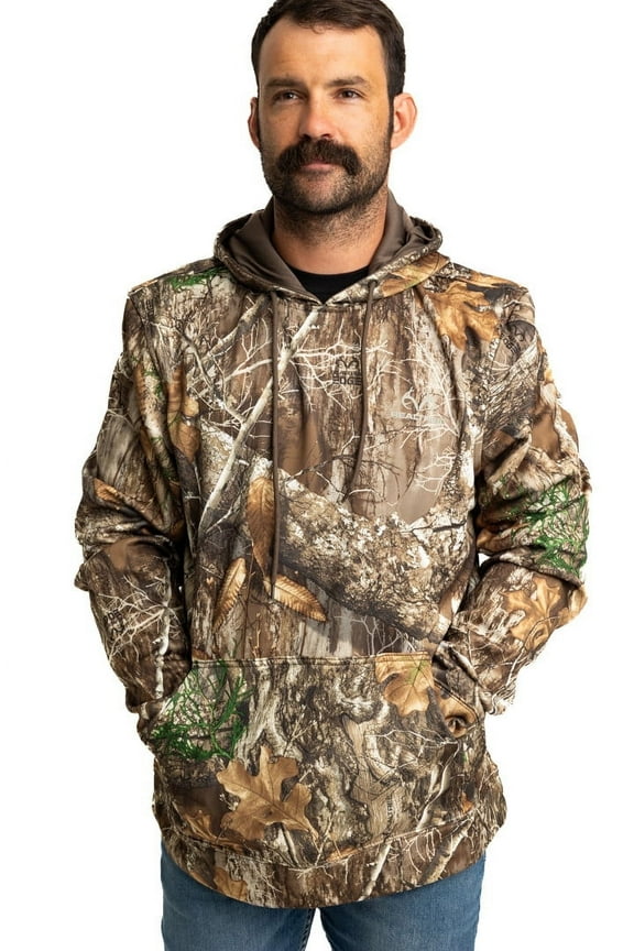 Men's EDGE Camo Hunting Poly Hoodie – Lightweight, Breathable, and Durable Outdoor pullover Everyday Wear | Size S-4X
