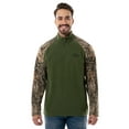 thumbnail image 1 of Realtree Men's Raglan Long Sleeve Quarter Zip Fleece Pullover Hunting Shirt, Size Small to 2XL, 1 of 5