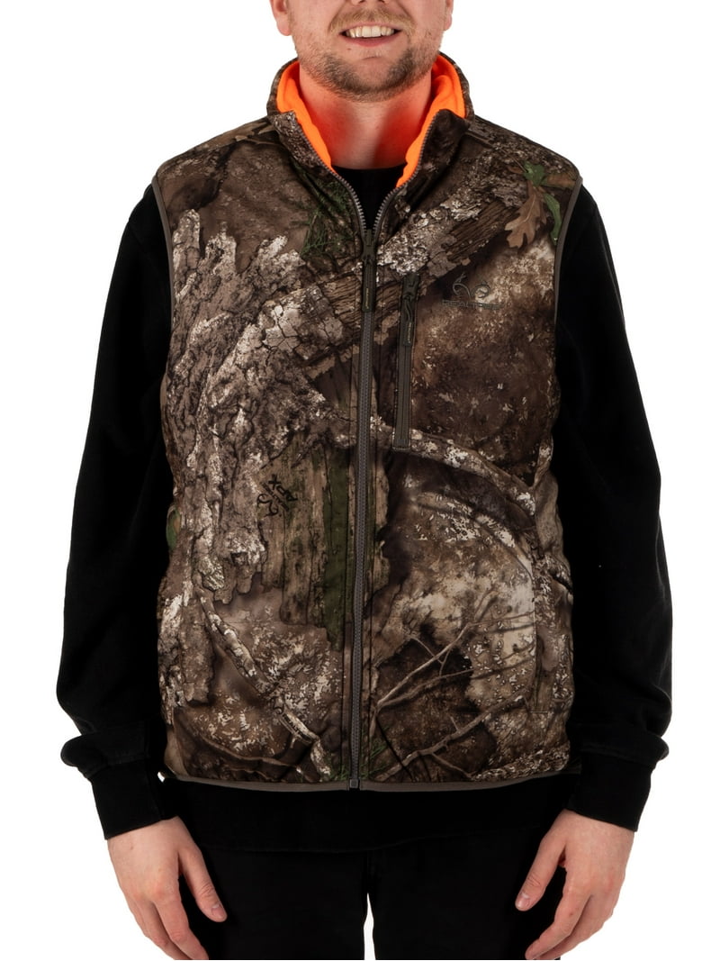 Realtree Reversible Camo & Blaze Hunting Vest - Polyester