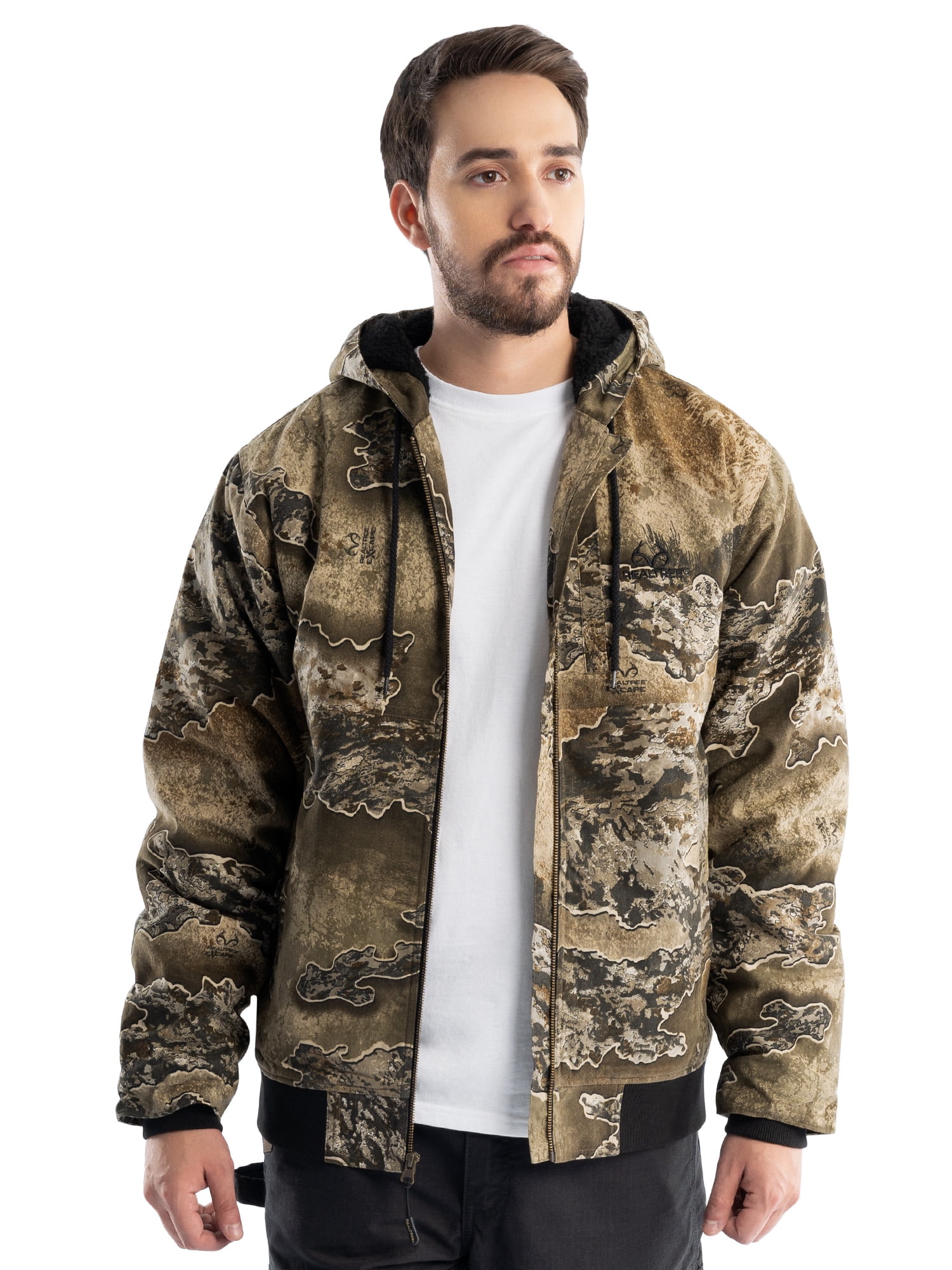 Realtree Sherpa Lined Bomber Jacket Insulated Hunting Jacket