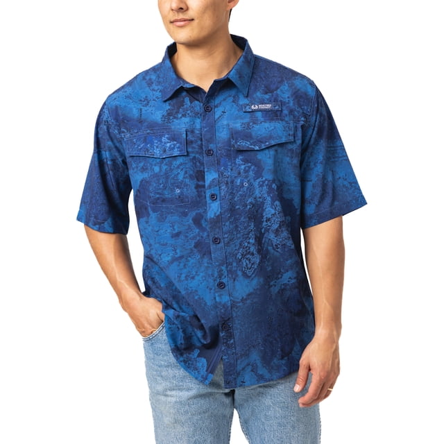 Lee Men's Short Sleeve Camp Shirt - Classic Button Down Casual Shirt With Stretch Cotton Blend