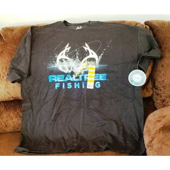 Realtree Men's Short Sleeve Logo Tee, XXL, Black