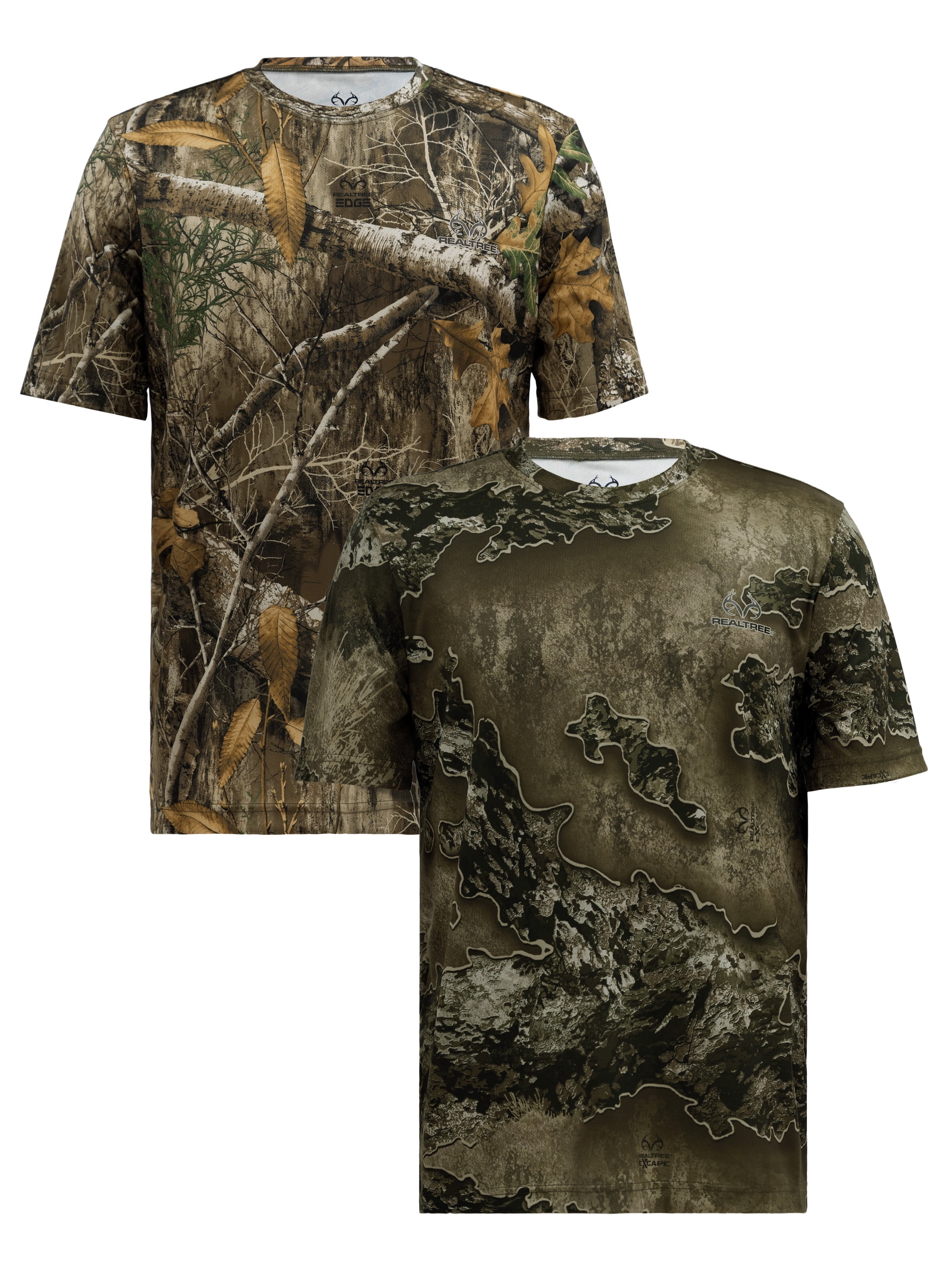 Realtree Men's Short Sleeve Performance Camo Tee 2-Pack Bundle