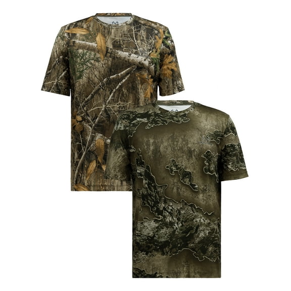 Realtree Men's Short Sleeve Performance Camo Tee 2-Pack Bundle