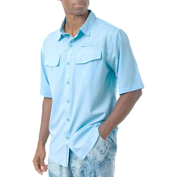 Realtree Men's Short Sleeve River UPF 50+ Fishing Blue Shirt | Size M