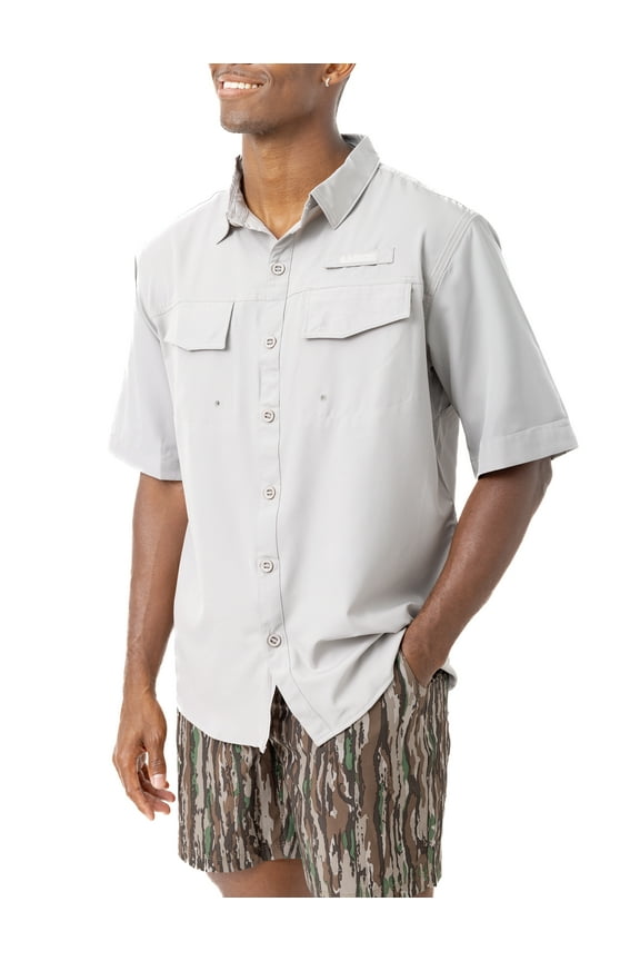 Men's Short Sleeve River UPF 50+ Fishing Grey Shirt | Size M