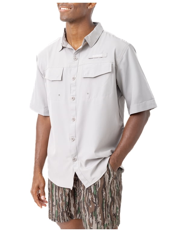 Men's Short Sleeve River UPF 50+ Fishing Grey Shirt | Size M
