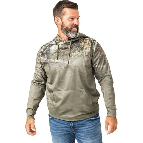 Realtree Men's Strike Performance APX Camo Hoodie Olive Fleece | Lightweight, Moisture-Wicking Outdoor Gear