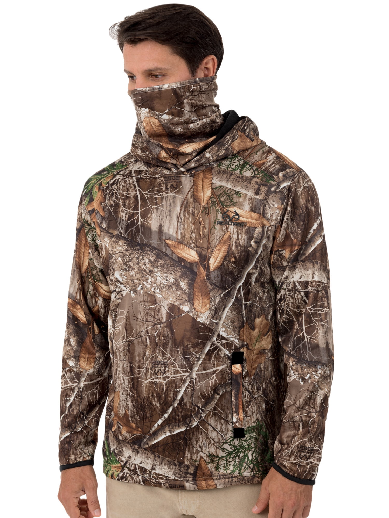 Realtree Men's Tech Fleece Hoodie with Builtin Neck Gaiter