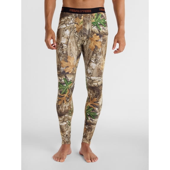 Realtree Men's Moisture Wicking Thermals, Mens Bottoms, Long Underwear, Camouflage, Medium