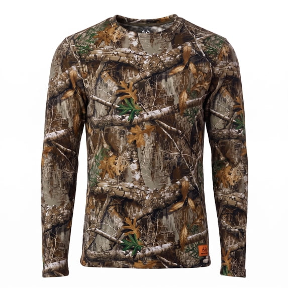 Realtree Men's Moisture Wicking Thermal Base Layer Tee, Sizes S-2XL