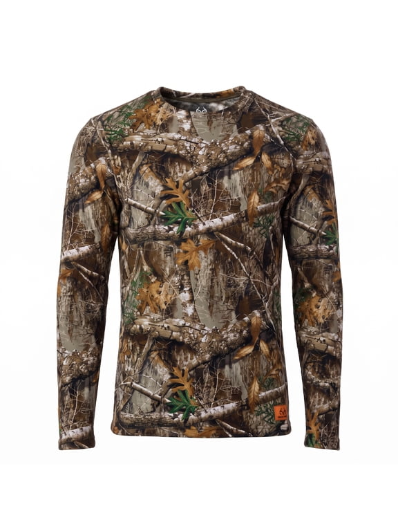 Men's Moisture Wicking Thermals, Thermal Baselayer Shirts for Men, Camouflage, Small