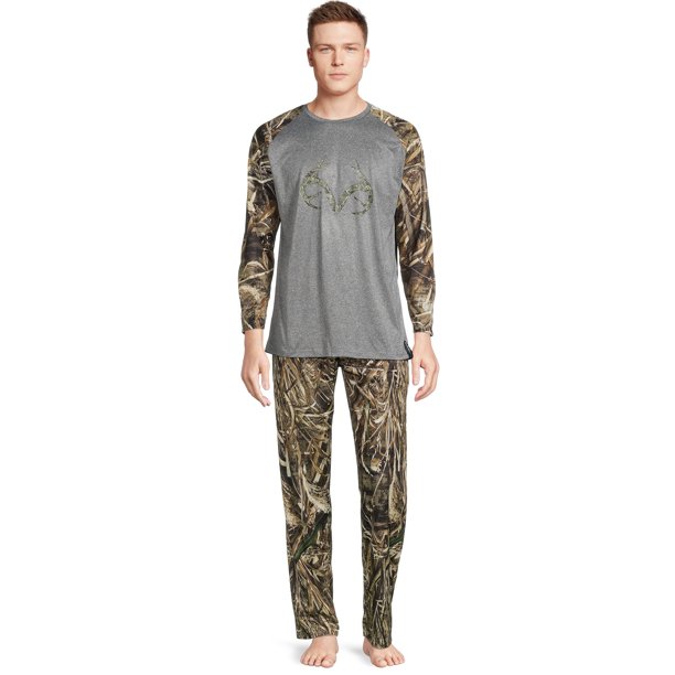Realtree Men’s Top and Pants Lounge Set, 2Piece, Sizes S2XL