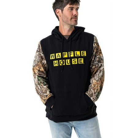 Realtree Men's Waffle House Fleece Hoodie - Black, Warm, Comfortable Outdoor Apparel Limited Edition | Size 2XL
