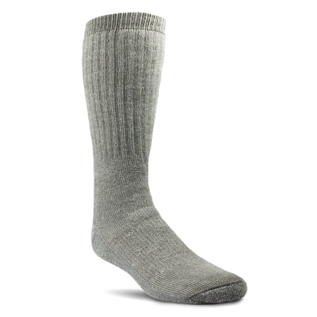 Realtree® Men's Wool Heavyweight Boot sock with Heat Insulation (Grey, Size Large)