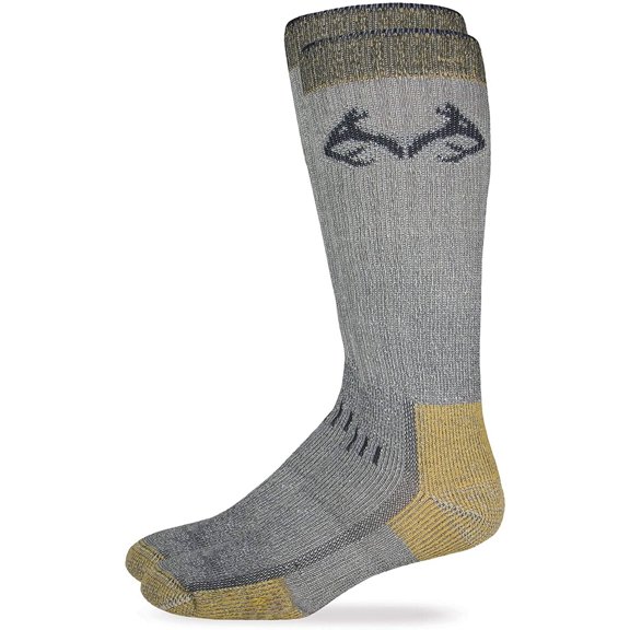 Realtree Mens Boys 80% Merino Wool Uplander Crew Boot Socks 1 Pair Pack