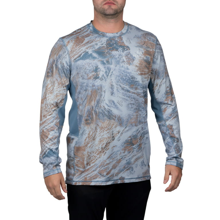 Realtree Mens Long Sleeve Jersey Recycled Polyester Reversible UPF Scent  Control Bermuda Grey Performance Tee- 3XL