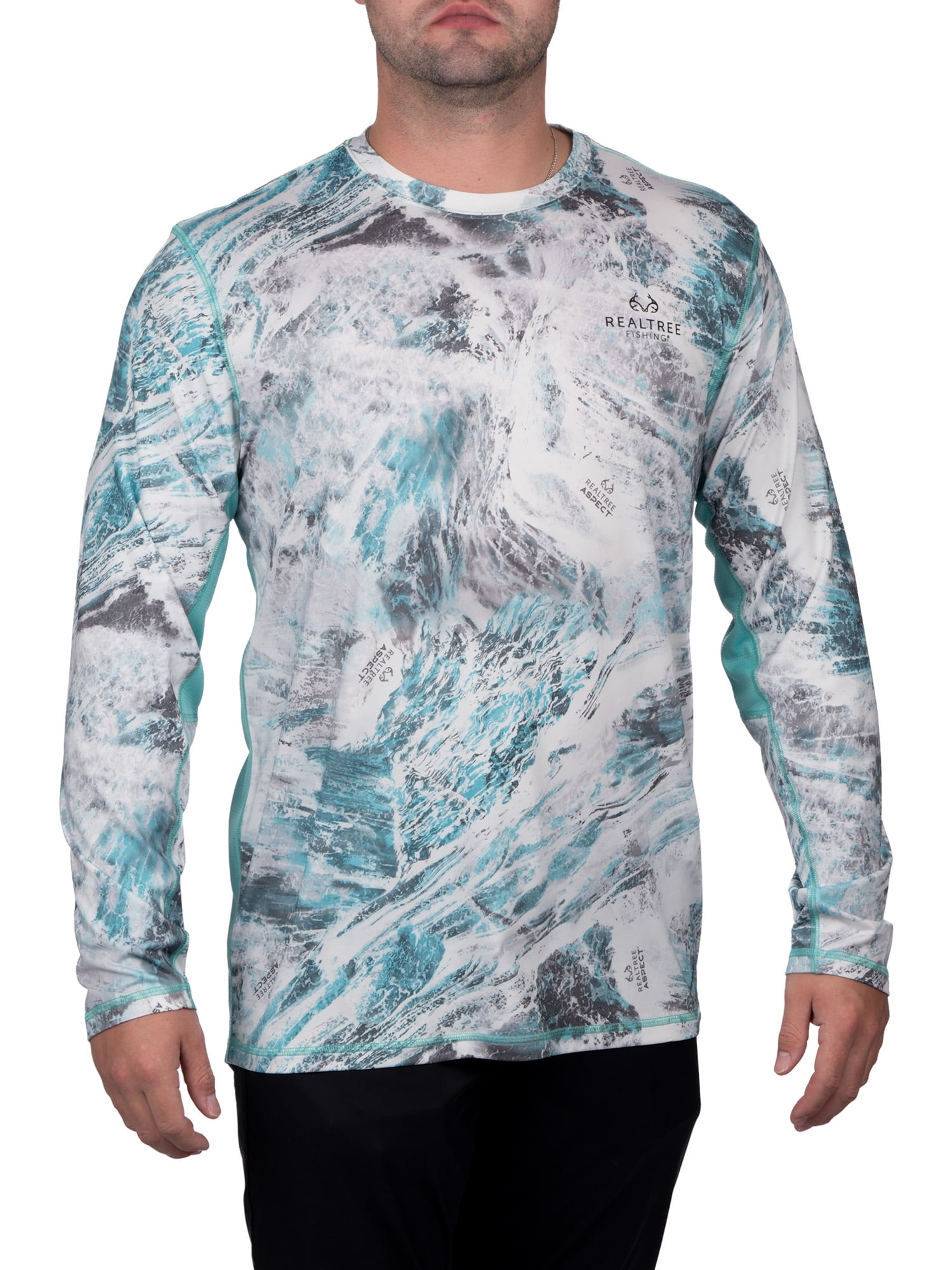 Realtree Mens Long Sleeve Jersey Recycled Polyester UPF Scent Control ...