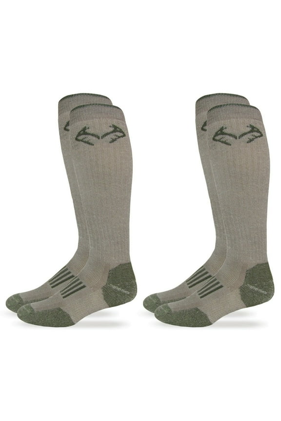 Mens Socks, Outdoor Merino Wool Long Over the Calf Boot Socks, 2 Pair