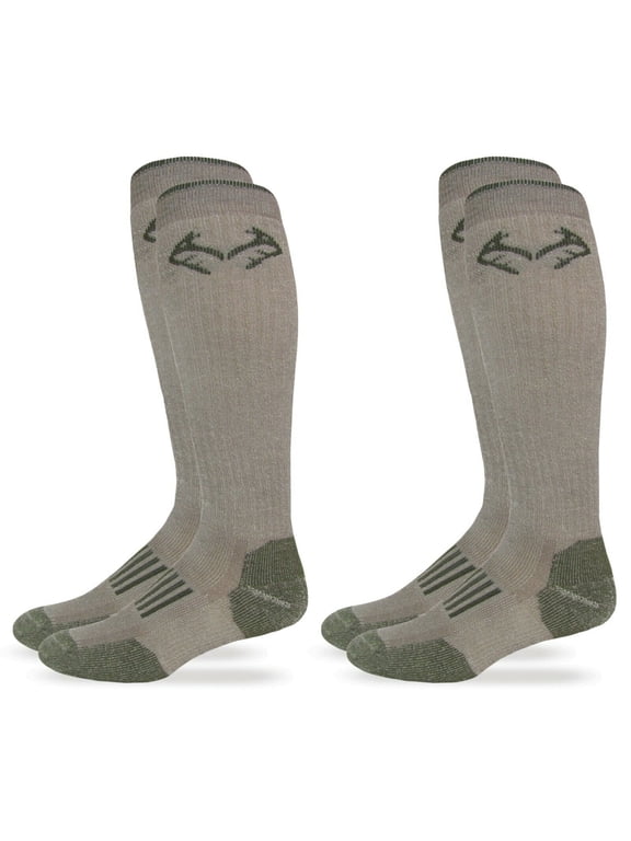 Mens Socks, Outdoor Merino Wool Long Over the Calf Boot Socks, 2 Pair