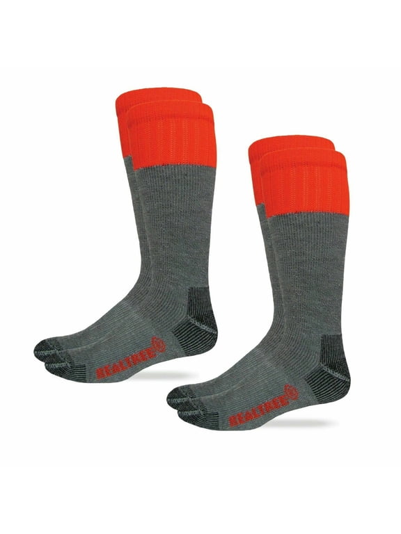 Mens Socks, Steel Toe Boot Merino Wool Cushion Tall Socks, 2 Pairs