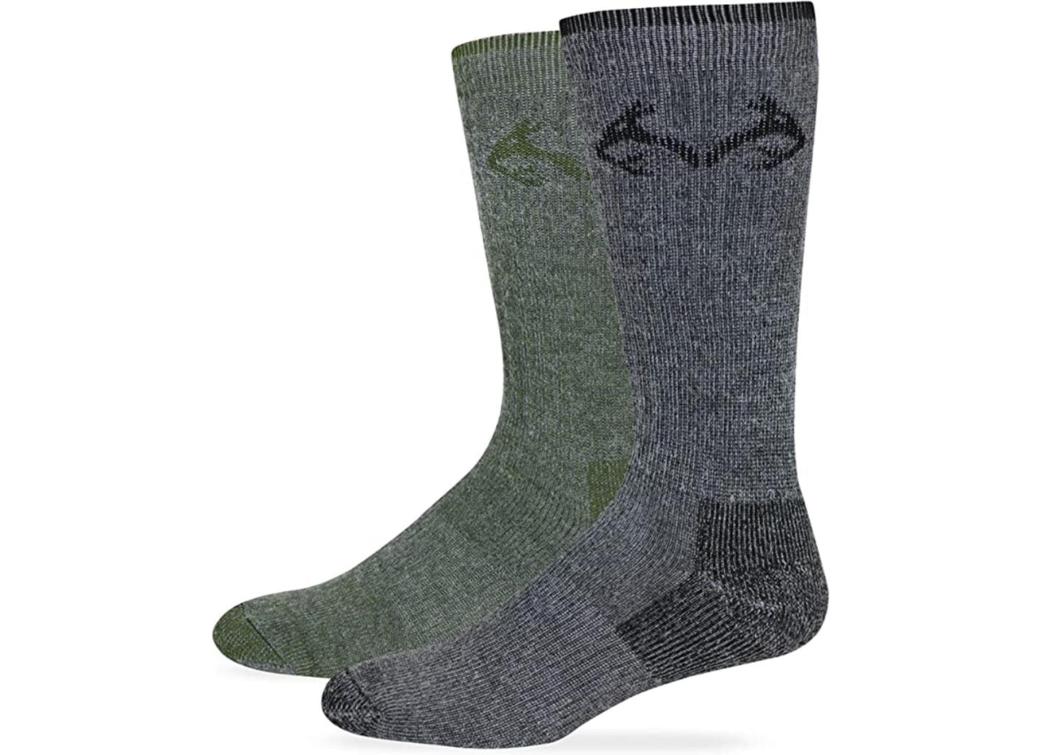 3 Pair Huntworth Merino Wool Blend Hunting Socks Camo Green Large 9-13 Sporting