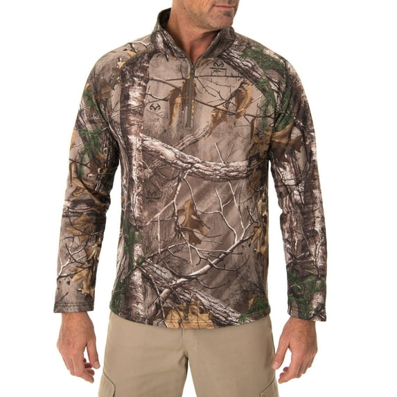 Realtree & Mossy Oak Men's Fleece Performance Camo 1/4 Zip Jacket