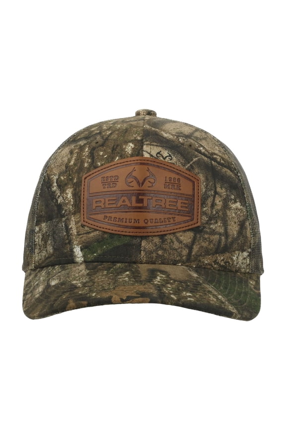 APX Structured 6-Panel Trucker Hat  Debossed Patch Logo Meshback Cap, Camo, One Size