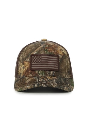 Patriotic Structured Baseball Style Hat, American Flag Patch, OSFM, Camo