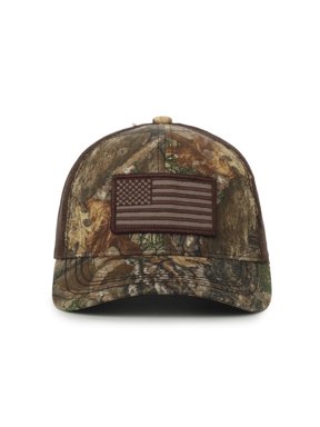 Patriotic Structured Baseball Style Hat, American Flag Patch, OSFM, Camo