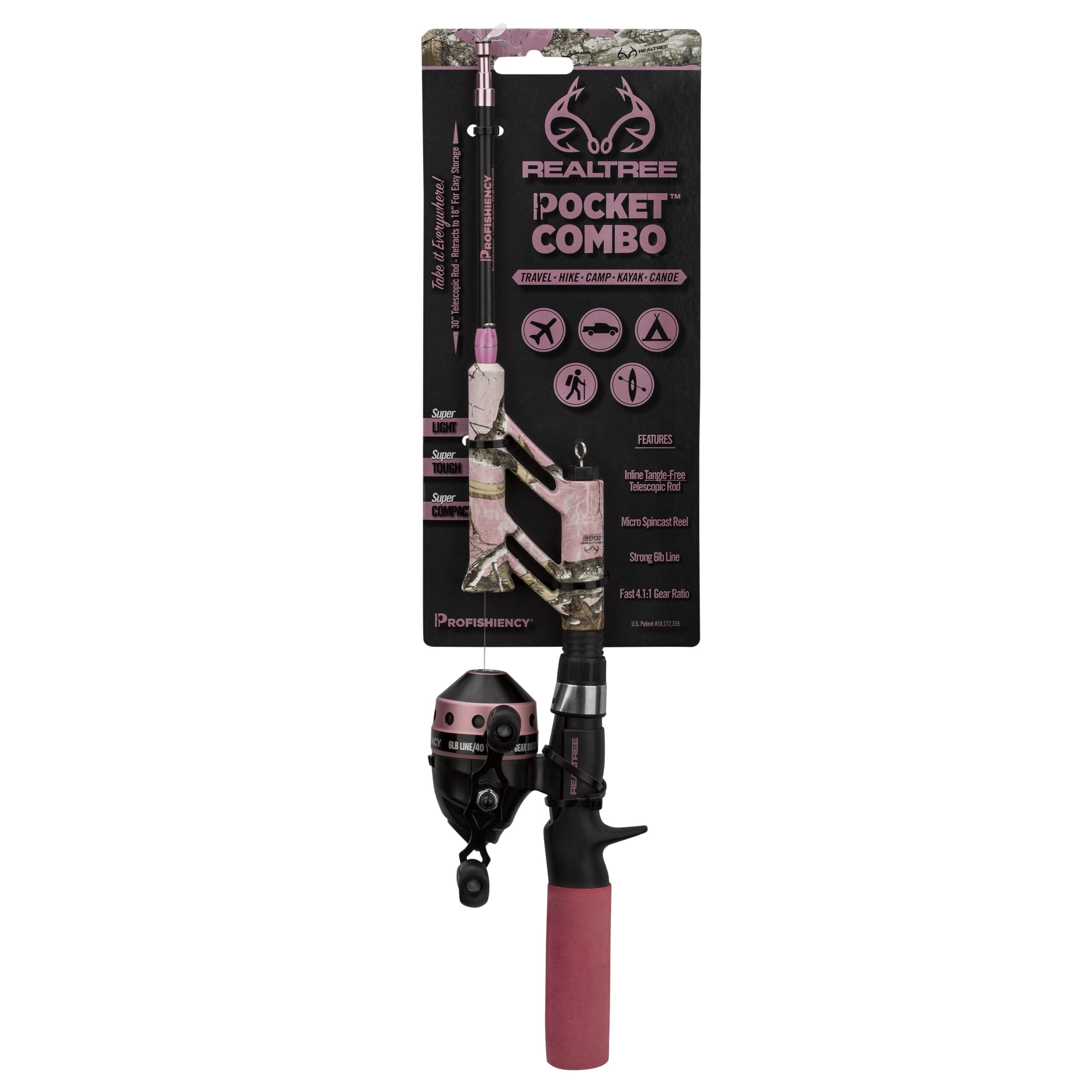 Realtree Pink Pocket Combo Micro Telescopic Spincast Combo