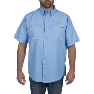 Realtree Men's Waikiki Short Sleeve Performance Fishing Shirt, Size: Medium, Blue