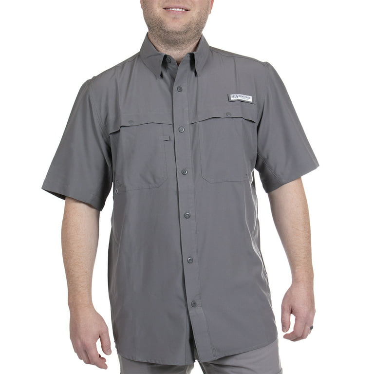 Realtree Short Sleeve Fishing Guide Shirt for Men, Gargoyle, Size 2X-Large  
