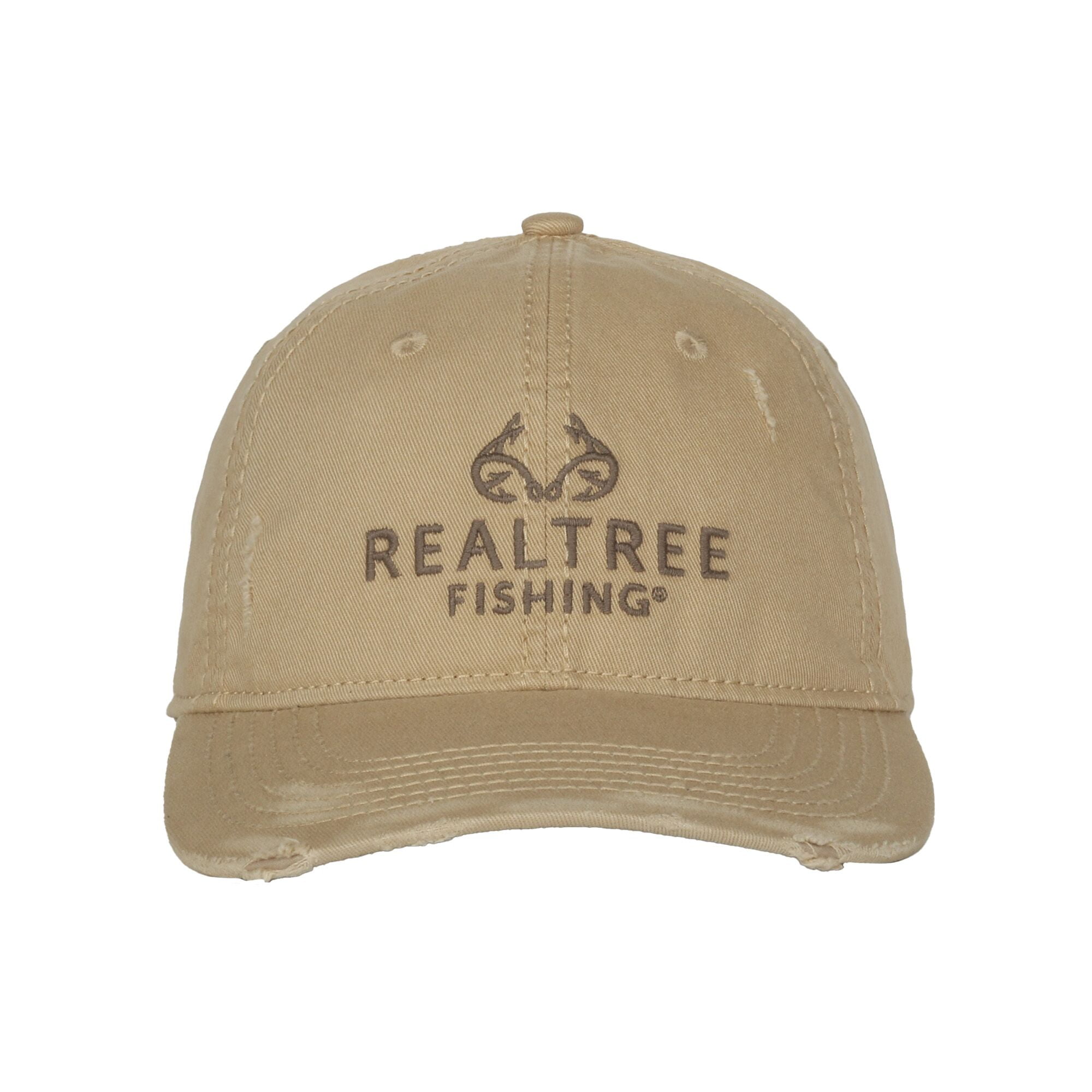 Realtree® Structured 6-Panel Chino Cotton Twill Fishing Hat with Heavy Fray
