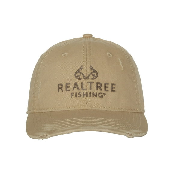 Realtree Structured 6-Panel Chino Cotton Twill Fishing Hat with Heavy Fray
