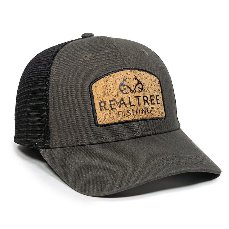 Realtree Structured Baseball Style Hat, Charcoal/Black, Large
