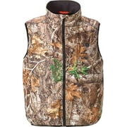 Realtree Unisex's Camo Softshell Puffer Vest | Waterproof with Fleece Lining, Quiet Outdoor Puffer Jacket with Chin Guard, Ideal for Hunting, Hiking & Camping, Camouflage Design (Size XL)