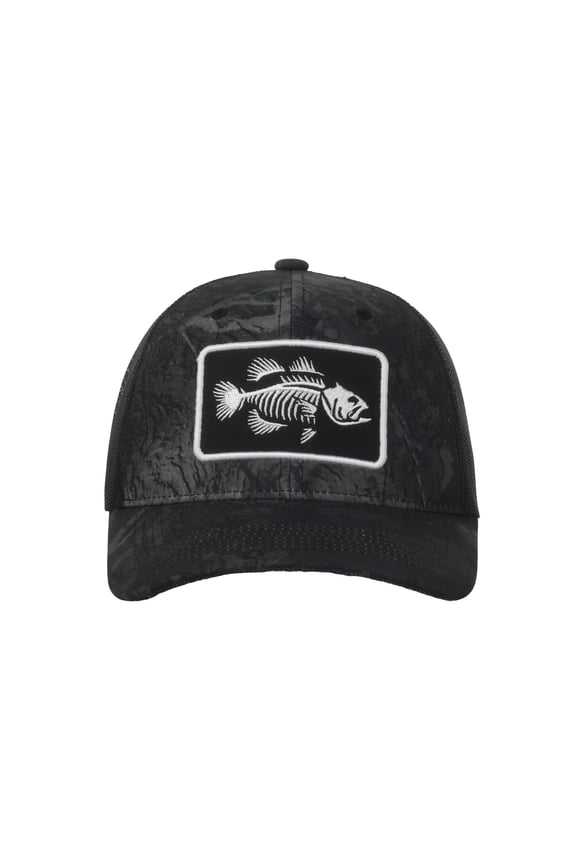 Fishing WAV3 Black Cap 5-Panel, Bonefish Patch, Flat Visor, Snapback, One Size