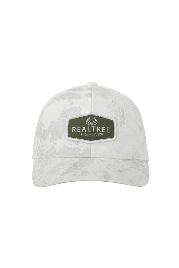 Fishing WAV3 White Cap  Full Fabric with Scout Patch, Snapback, One Size