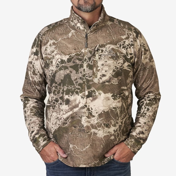 Realtree WAV3X Hillside Men's Hunting 1/4 Zip Pullover, New