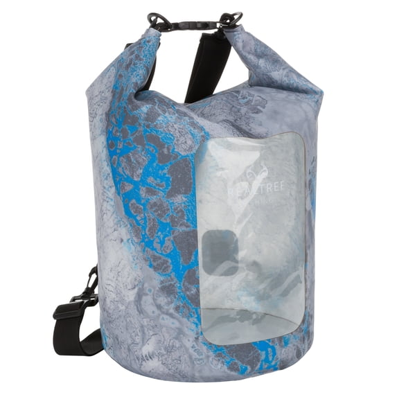Realtree Wav3 20 L Roll Top Dry Bag, Unisex, Weather Resistant, Gray