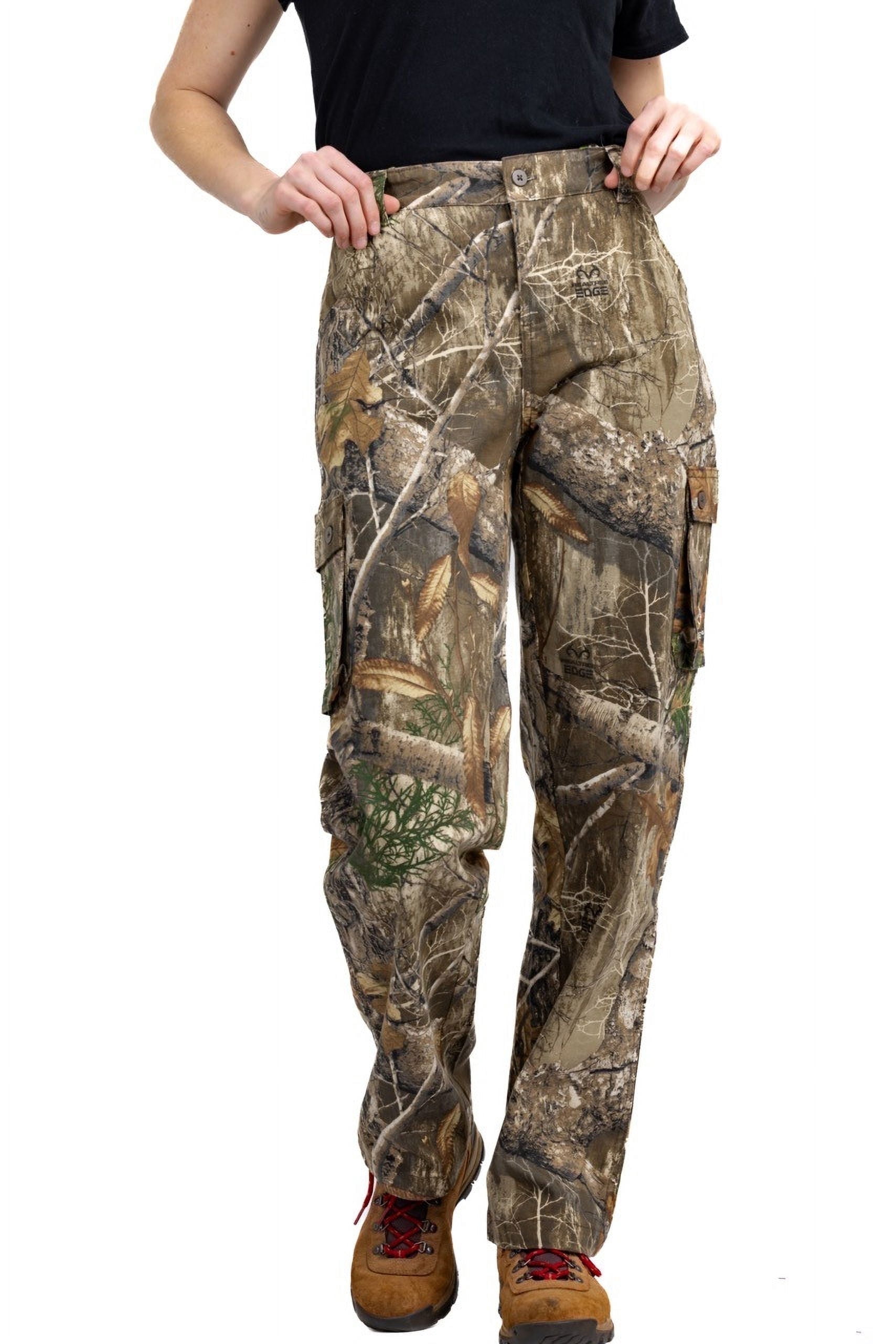 Realtree Women's EDGE Camo 6-Pocket Cargo Hunting Pants | Durable, Lightweight Outdoor Apparel | Size XS-3XL