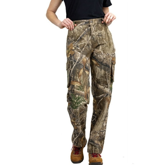 Realtree Women's EDGE Camo 6-Pocket Cargo Hunting Pants | Durable, Lightweight Outdoor Apparel | Size XS-3XL