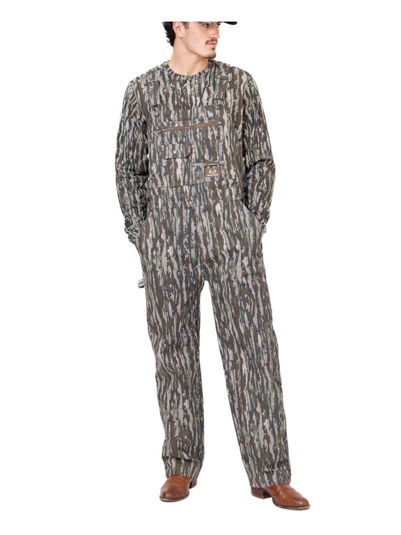 Men's Canvas Cotton Hunting Bib Overall – Orignal Camo, Heavy-Duty, Size 3X
